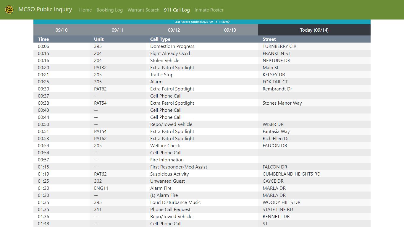 MCSO Public Inquiry: Booking Log - api.mcgtn.org